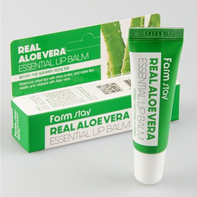 FarmStay  Real Aloe Vera Essential Lip Balm Суперувлажняющий бальзам для губ с алоэ