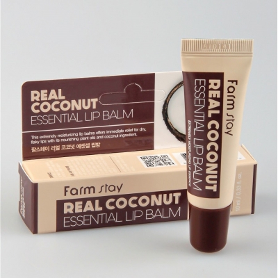 FarmStay  ReaL Coconut Essential Lip Balm Восстанавливающий бальзам для губ с кокосом