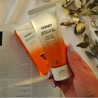  Маска для повышения упругости и эластичности кожи лица с мёдом и прополисом J:ON Honey Smooth Velvety and Healthy Skin Wash Off Mask Pack