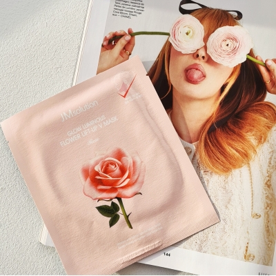 JMsolution Glow Luminous Flower Lift-Up V Mask Маска для подтяжки контура лица с розовой водой