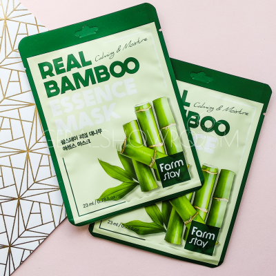 Освежающая маска с экстрактом бамбука для восстановления и оздоровления кожи FarmStay REAL BAMBOO ESSENCE MASK 